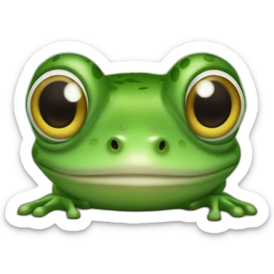 a frog with big eyes who smile  sticker