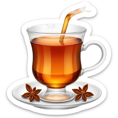 Turkish tea in the turkish tea cup sticker