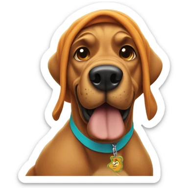 scooby doo the dog wearing a durag and throwing up fours sticker