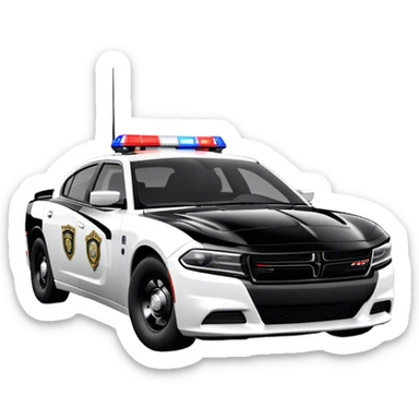 Police Car - Dodge Charger Pursuit (Model Year: 2022) (Iconic colour: Black and white) sticker