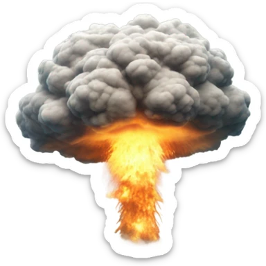 explosion atom in water sticker