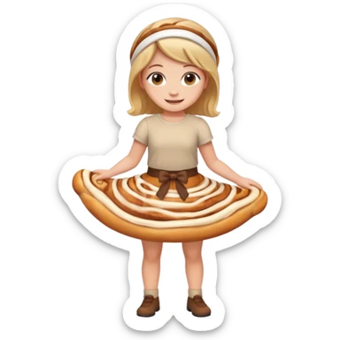 A girl full body. When a cinnamon roll outfit. sticker
