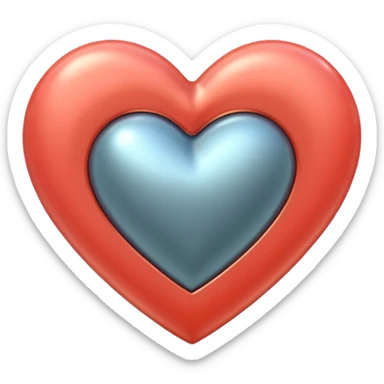 heart with a metallic coral finish sticker