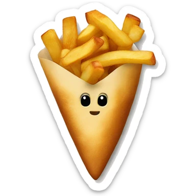 Batata frita e um hambúrguer do lado sticker
