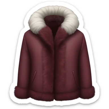Burgundy fur jacket sticker