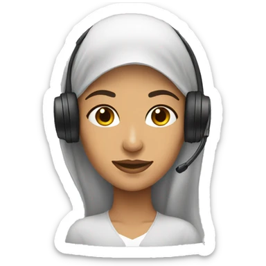arabic looking woman with a headset sticker
