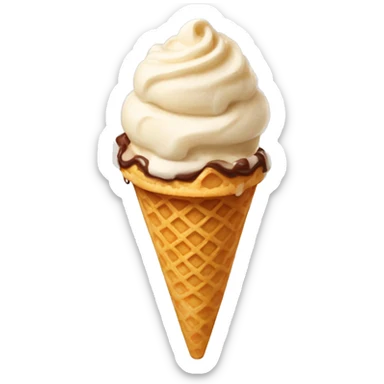 ice cream in a waffle cone sticker