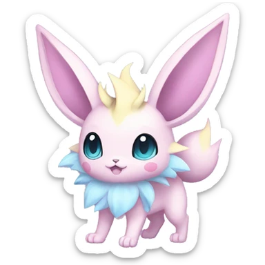 Kawaii Pastel Eeveelution-Cute-Pokémon-fusion full body sticker