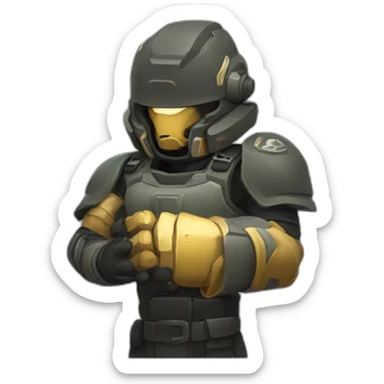helldivers holding forearm in front fist in air sticker