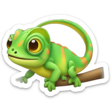 cute chameleon sticker