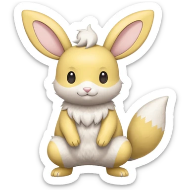 Minun-Bunnelby-Minccino-fusion, full body sticker