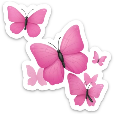 Cute multiple pink butterflies flying around sticker