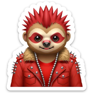 punk red sloth sticker