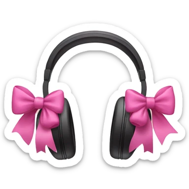 headphones with pink bows  sticker