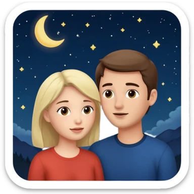 couple talking with night sky  sticker