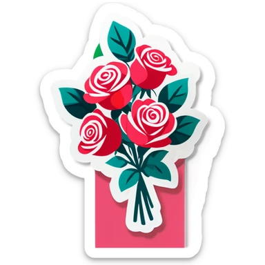 Bouquet of roses for Valentine’s Day sticker