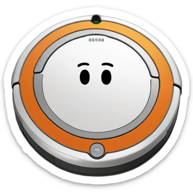 Roomba vaccum with small picture of a clown in place of the logo sticker