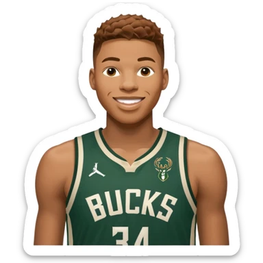 giannis smiling Milwaukee number 347 sticker