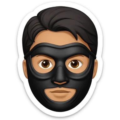 a man with a black mask on his full face  sticker