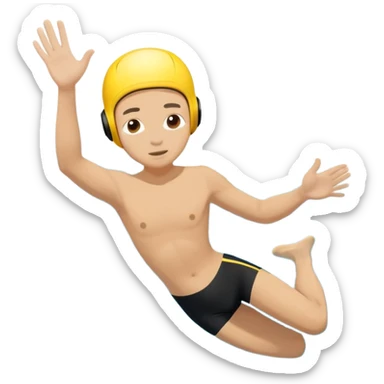 inexperienced determined person diving into a pool of divers, with a pool named confidence... glowing body  sticker