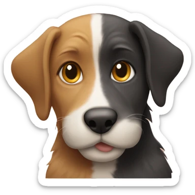 Dog cuddles a cat sticker