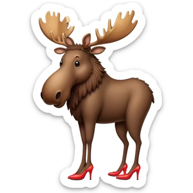 A moose wearing high heels sticker