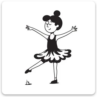Whimsical ballerina made of coffee and milk foam, pirouetting gracefully sticker