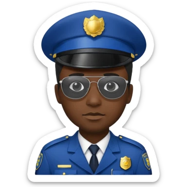 man police black dress with hair style and hats and sun glasses  sticker