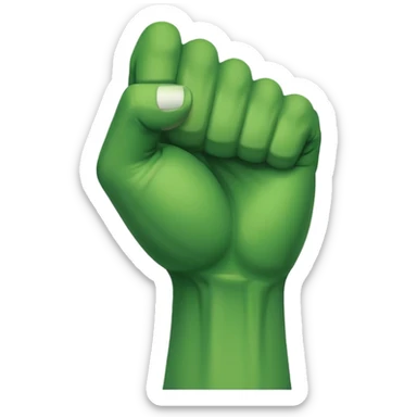 green arm with clenched fist and muscle forearm  sticker