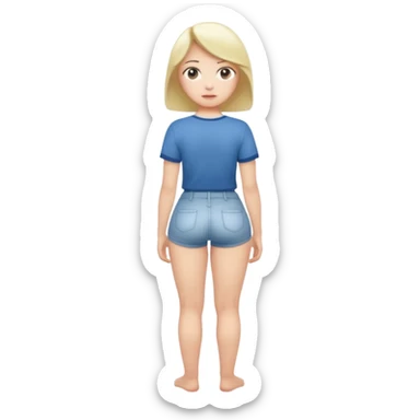 Naked but wearing shirt emoji girl full body no underwear butt turned around  sticker