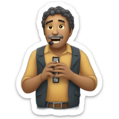 Hombre toca harmonica sticker