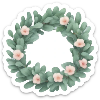 a pastel colored eucalyptus wreath sticker