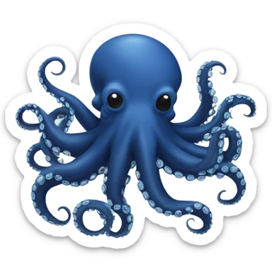 navy blue octopus  sticker