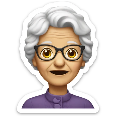 Old lady with glasses sticker