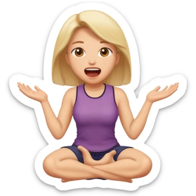 Голая девушка на коленях с открытым ртом sticker