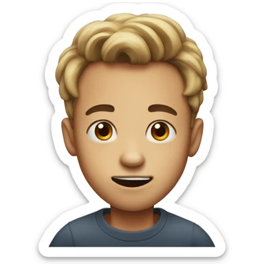 Ugly boy with big forehead sticker