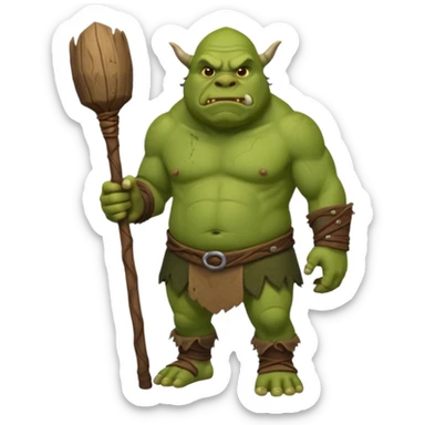 Ogre full body with stick sticker