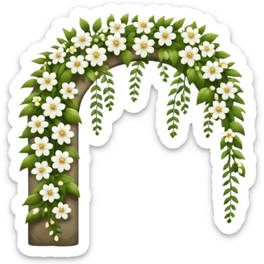 white flower arch sticker