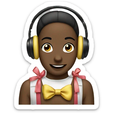 headphones ￼with bows sticker