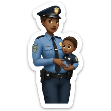 Police office maternity photos sticker