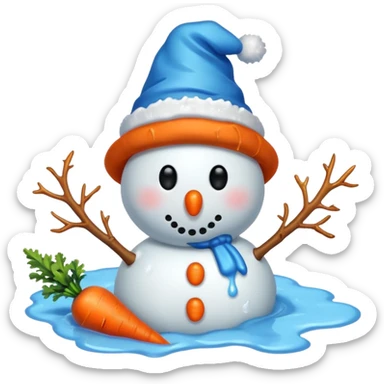 Melted snowman in Arizona  sticker