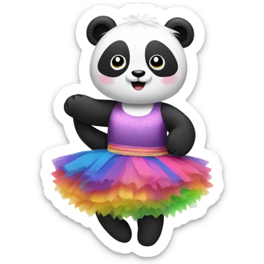 panda wearing a tutu sticker