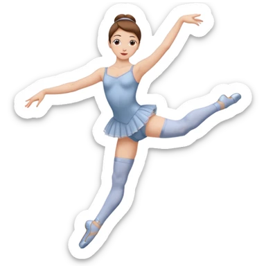 Ballet dancer in over the knee socks, leotard and brown hair sticker