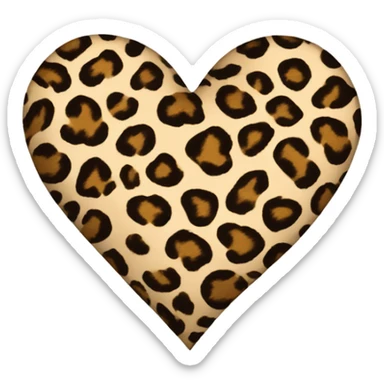Leopard print heart sticker