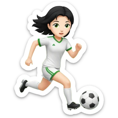 girl tha plays soccer black hair white sticker