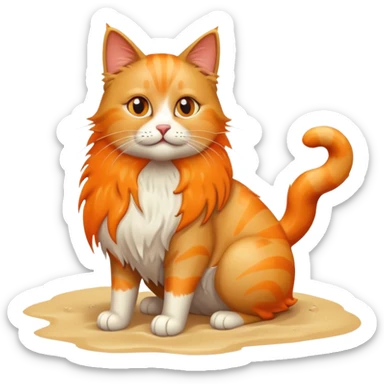 Un gato en una playa  sticker