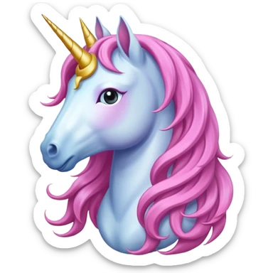 unicorn with long hair female sticker
