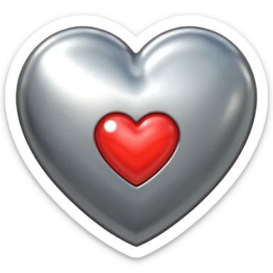 Chrome heart moving emoji sticker