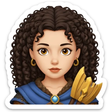 vichingo femmina con capelli mori ricci sticker