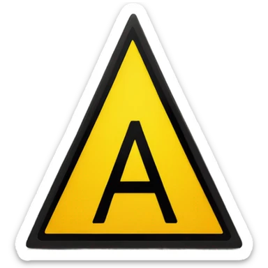 alert road sign tirangular shape, with yellow background and clear black color exclamation  mark ("!") at center sticker
